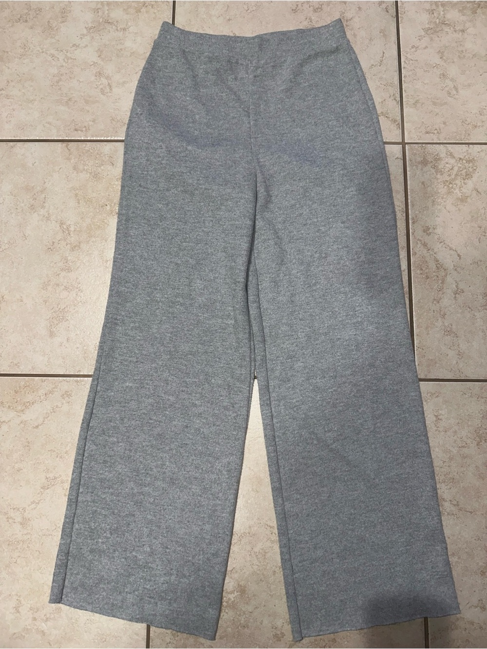 Zara Gray Knit Wide Leg Pants Women’s Size S